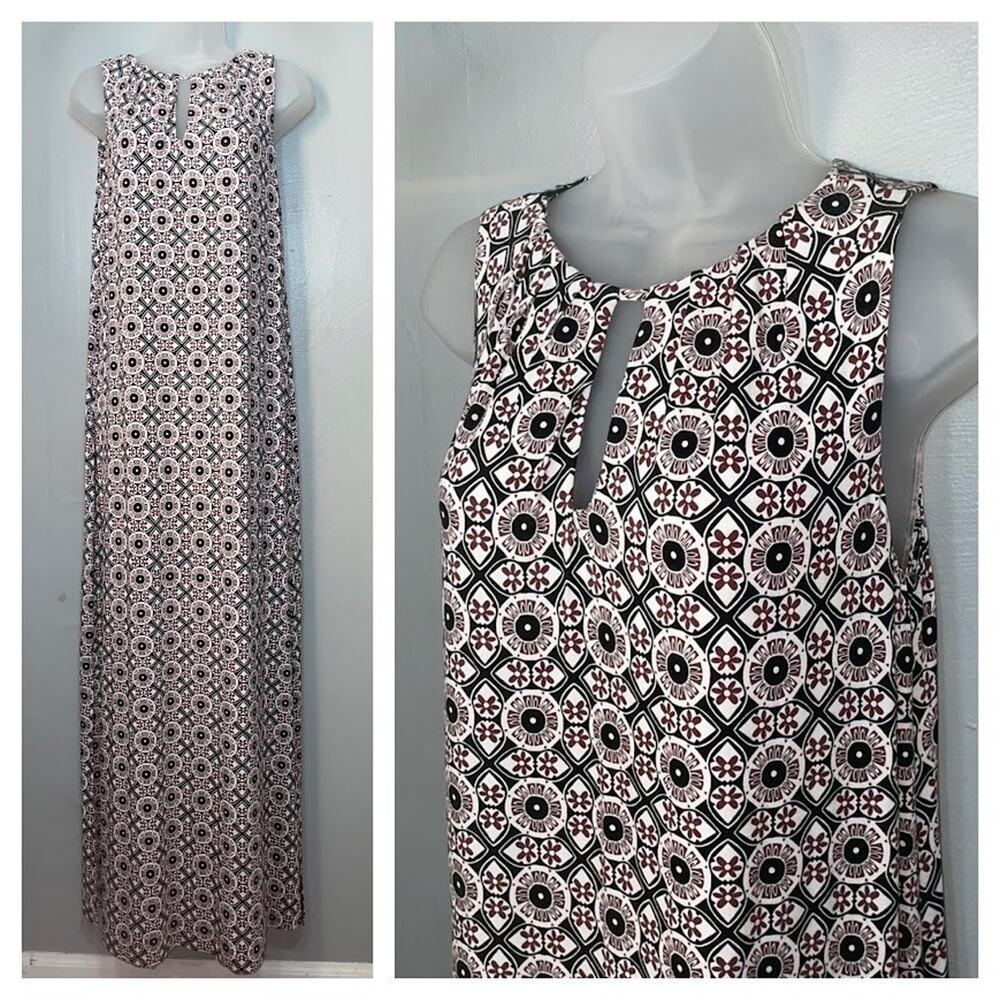 Soma Size Small Jersey Knit Sleeveless Dress Maxi Tall Keyhole Comfort Lounge